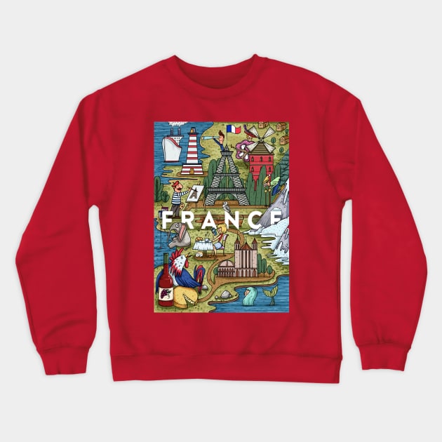 France most popular theme Crewneck Sweatshirt by Mako Design 